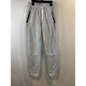 Brooklyn Cloth Jogger Sweatpants Men's Small Grey With White Paint Splats